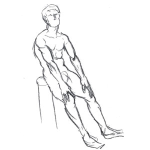 Life Drawing Male Made with Pencil Beazie the Artist